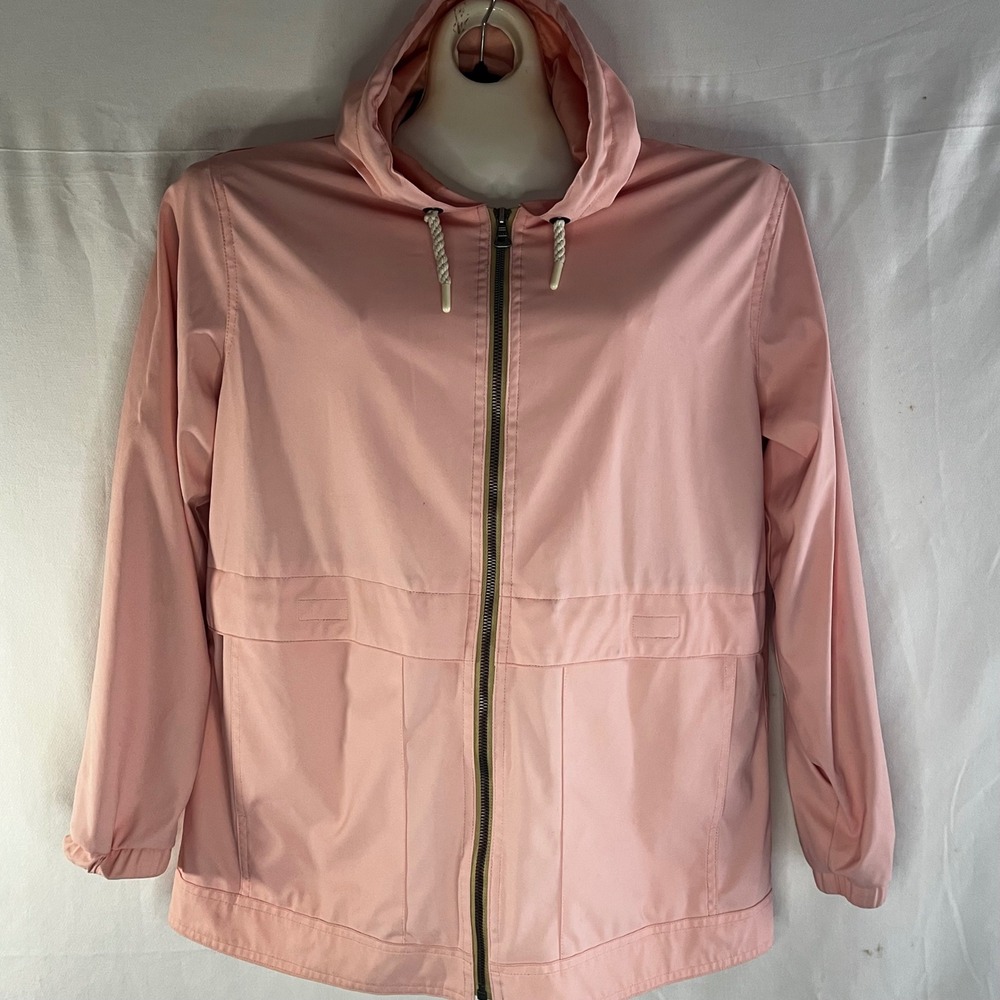 Weatherproof Vintage Womens Pink Hooded Windbreaker Jacket Size Medium